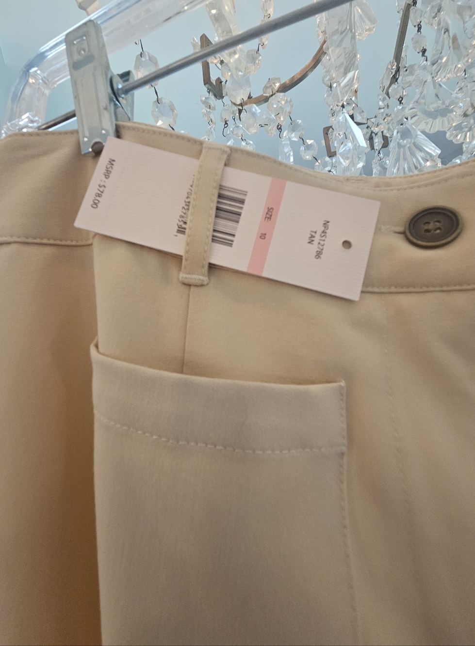 Nanette Lepore Cream Trousers with Button Accent - Picture 3 of 10